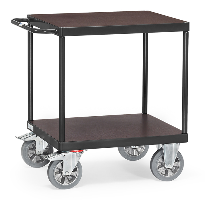 fetra Super-MultiVario-Table top cart GREY-EDITION 12497/7016 - platform squared 700 x 700 mm, for heavy loads