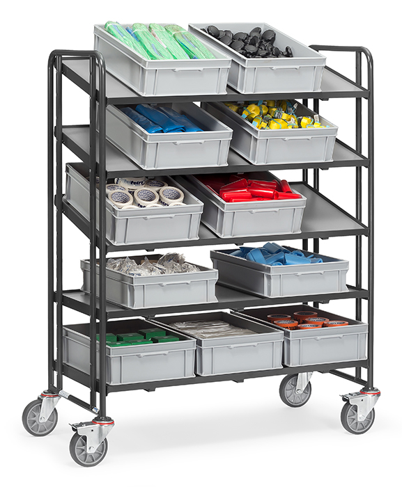 fetra Euro box cart GREY-EDITION 1384/7016 - with wooden platforms