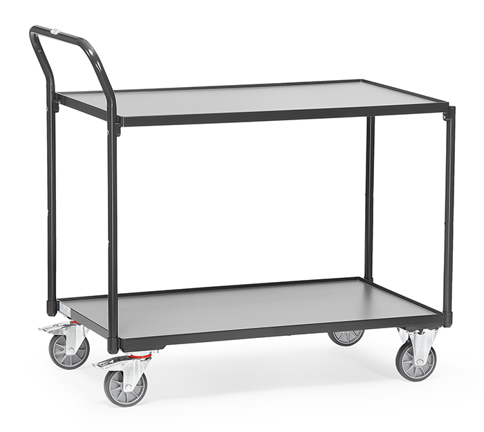 fetra® Table top cart GREY-EDITION with 2 shelves 2740/7016