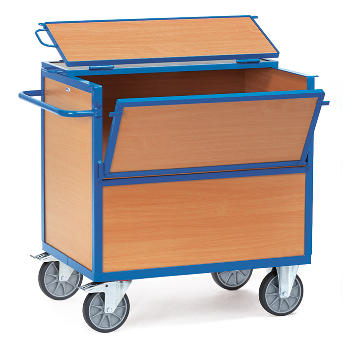 fetra® Wooden box cart with cover 2853
