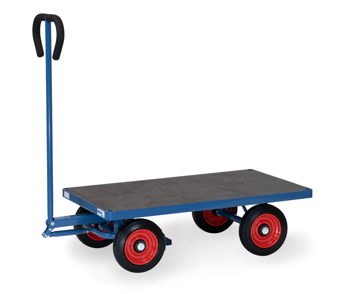 fetra® Hand cart 4001V - 2 axles solid rubber wheels