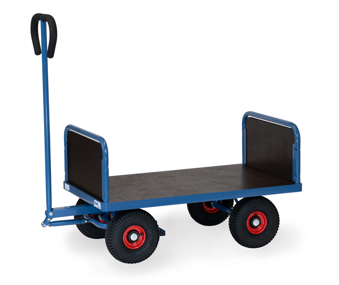 fetra® Hand cart 4021L - 2 axles pneumatic wheels