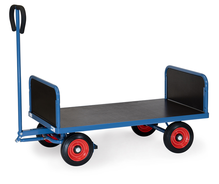 fetra® Hand cart 4022V - 2 axles solid rubber wheels
