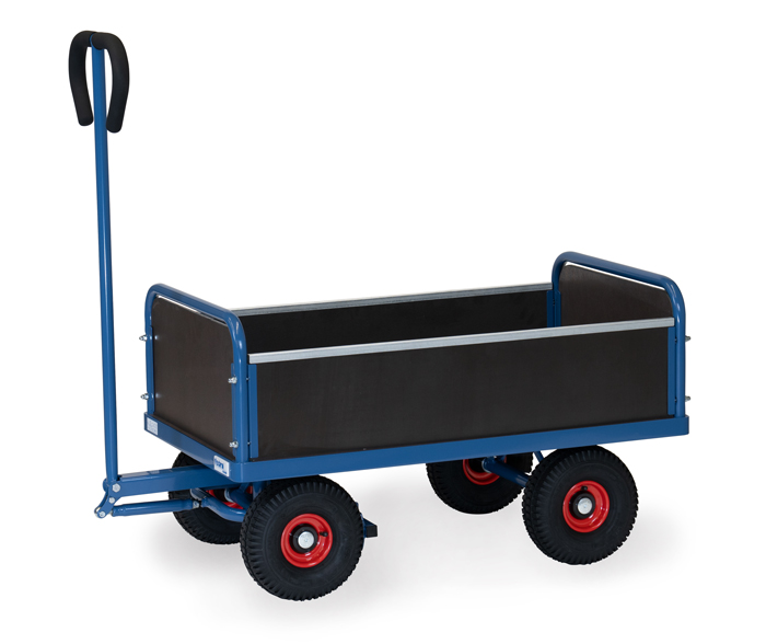 fetra® Hand cart 4051L - 2 axles pneumatic wheels