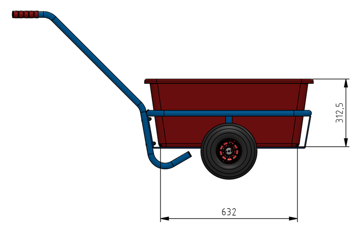 fetra® Hand cart 4101V - 1 axle