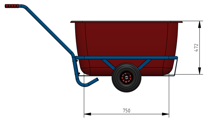 fetra® Hand cart 4102V - 1 axle