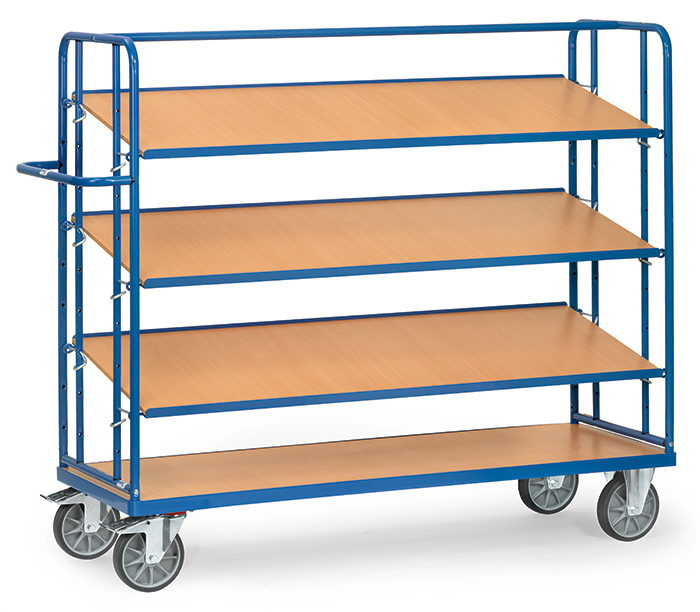 fetra® Shelved trolley with detachable shelves 4256