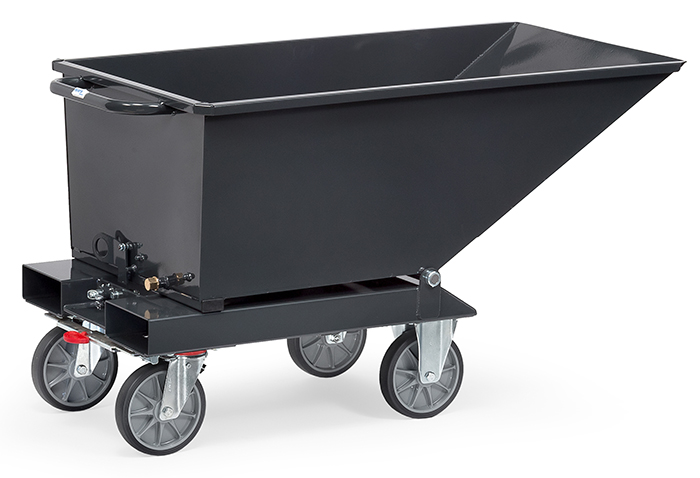 fetra® Sheet metal dump truck 4701-7016 | Chip cart anthracite grey