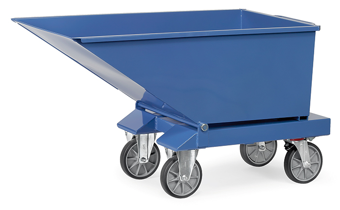 fetra® Sheet metal dump truck 4701A | Chip cart with drainage tap