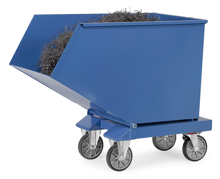 fetra® Sheet metal dump truck 4702A | Chip cart with drainage tap