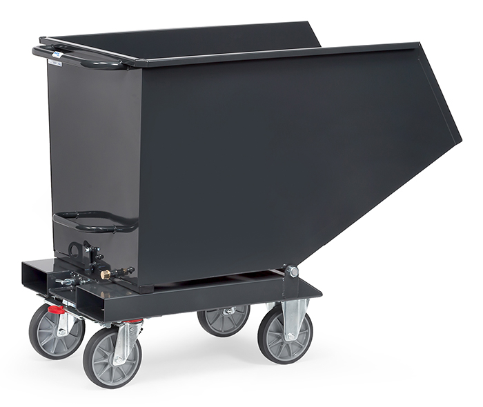 fetra® Sheet metal dump truck 4702-7016 | Chip cart anthracite grey
