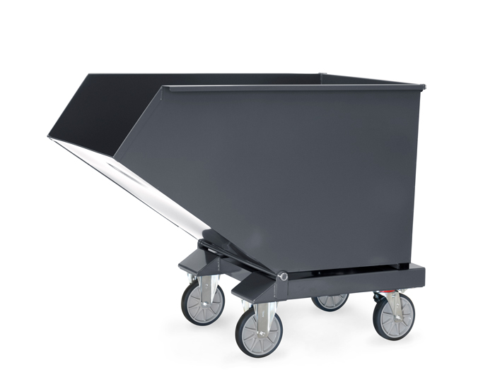 fetra® Sheet metal dump truck 4703A/7016 | Chip cart anthracite grey