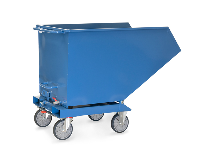 fetra® Sheet metal dump truck 4703A | Chip cart with drainage tap
