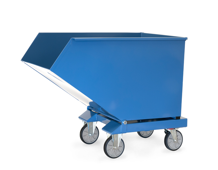 fetra® Sheet metal dump truck 4703A | Chip cart with drainage tap