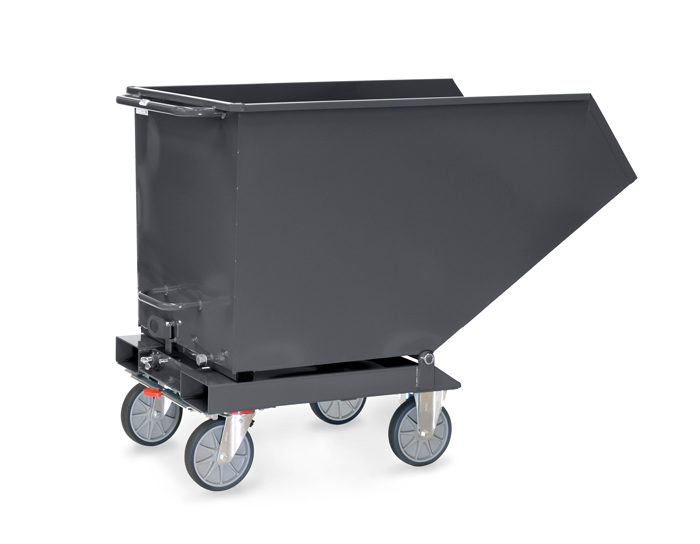 fetra® Sheet metal dump truck 4703-7016 | Chip cart anthracite grey
