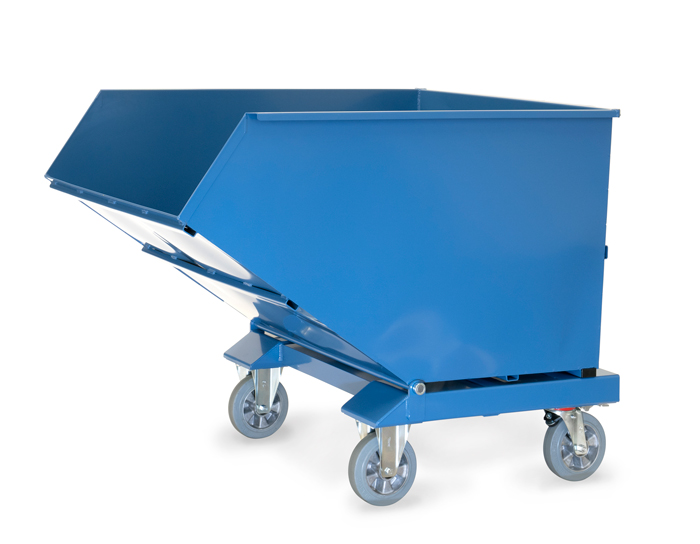 fetra® Sheet metal dump truck 4704A | Chip cart with drainage tap