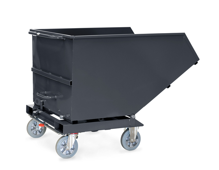 fetra® Sheet metal dump truck 4704-7016 | Chip cart anthracite grey
