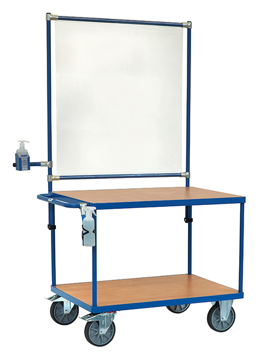 fetra® Tischwagen mit Infektionsschutz-Ausstattung