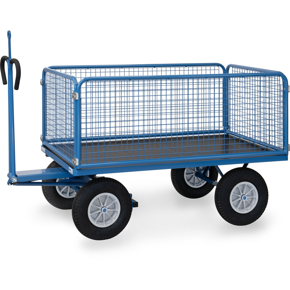 fetra® Handpritschenwagen 6435PZ mit Gitterwänden, Zugöse