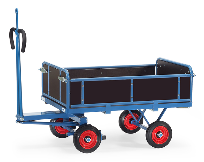 fetra® Handpritschenwagen mit Bordwänden und Zugöse 6453VZ