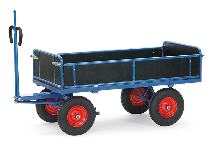 fetra® Handpritschenwagen mit Bordwänden und Zugöse 6456LZ