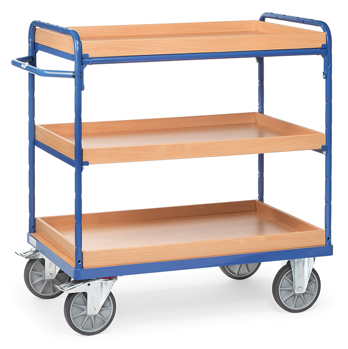 fetra® Shelved trolley with boxes 8120