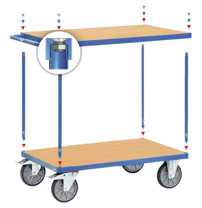 fetra® Table top cart 2403 with 2 shelves